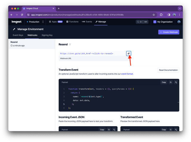 Integrate email events with Resend webhooks - Inngest Documentation