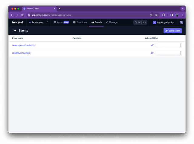 Integrate email events with Resend webhooks - Inngest Documentation