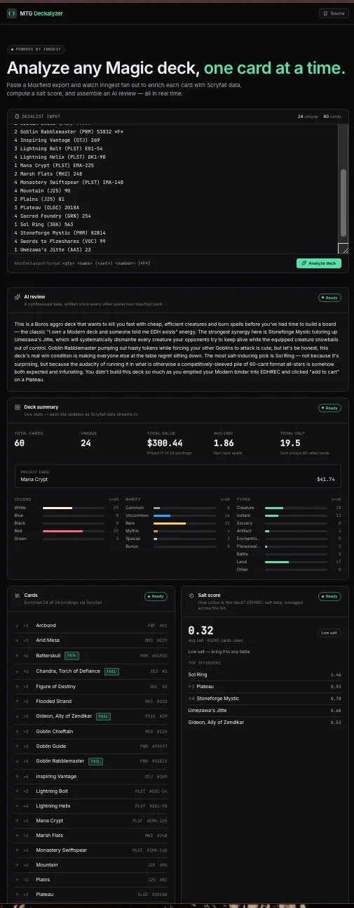 How I Built an MTG Deck Analyzer with TanStack Start and Inngest ...