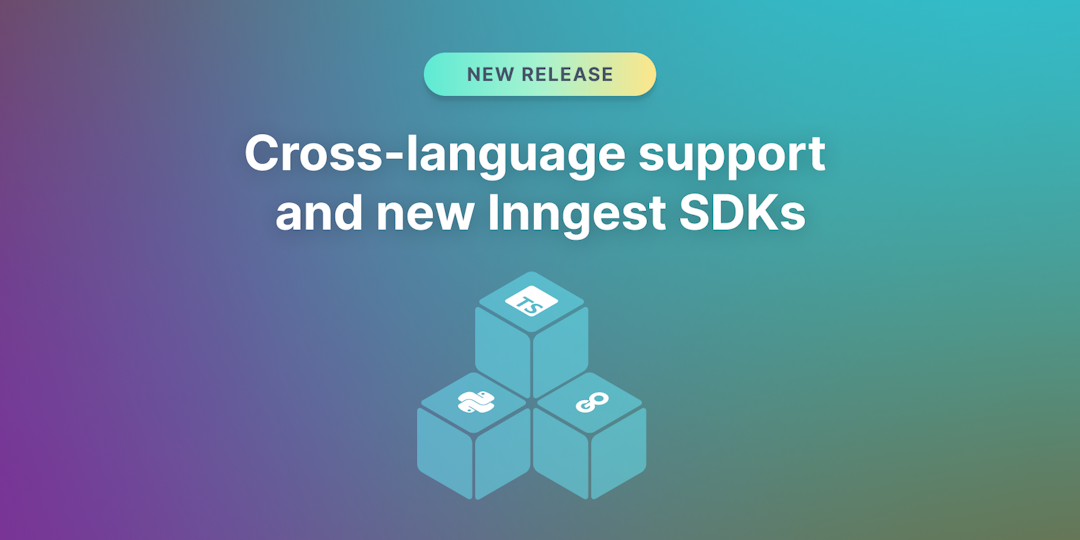 Blog featured image for Cross-language support and new Inngest SDKs