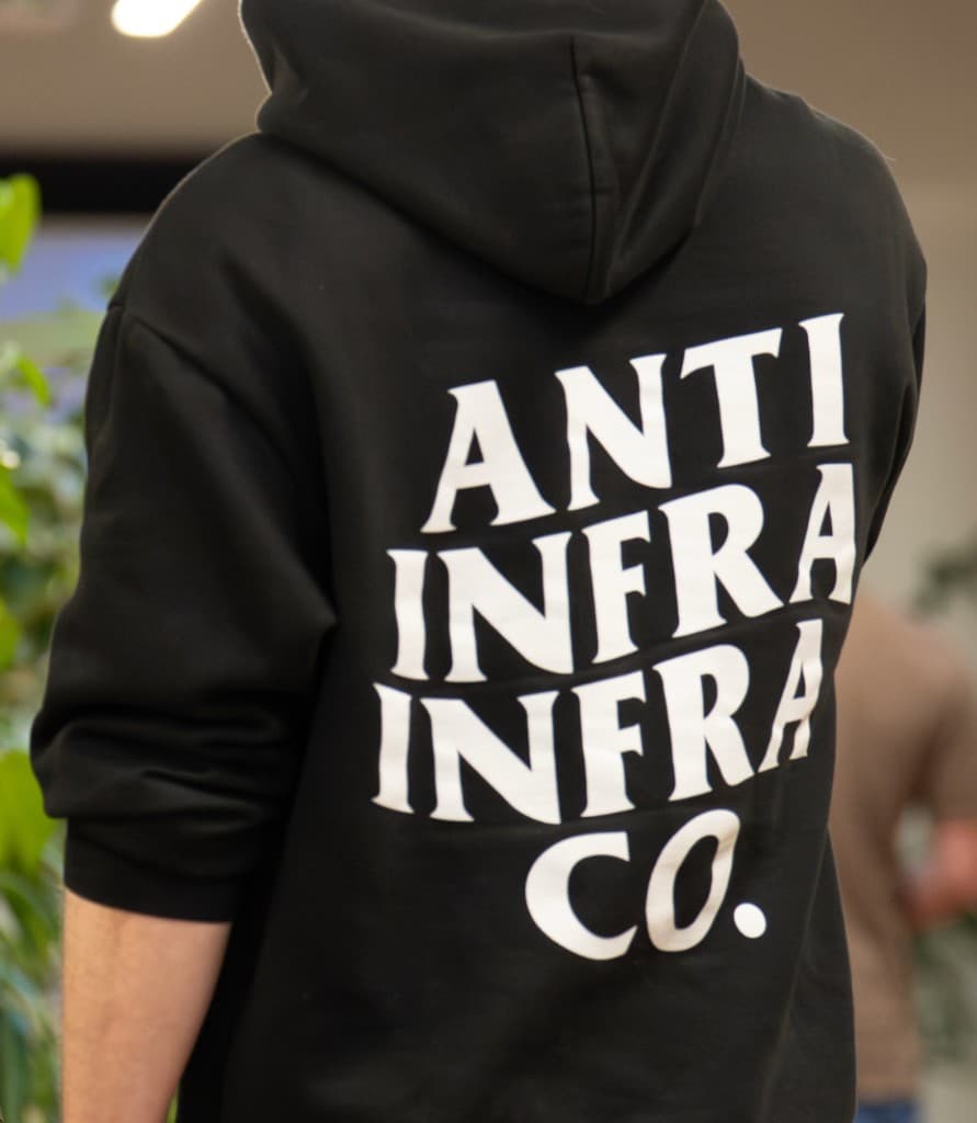 The back of the Anti-Infra hoodie