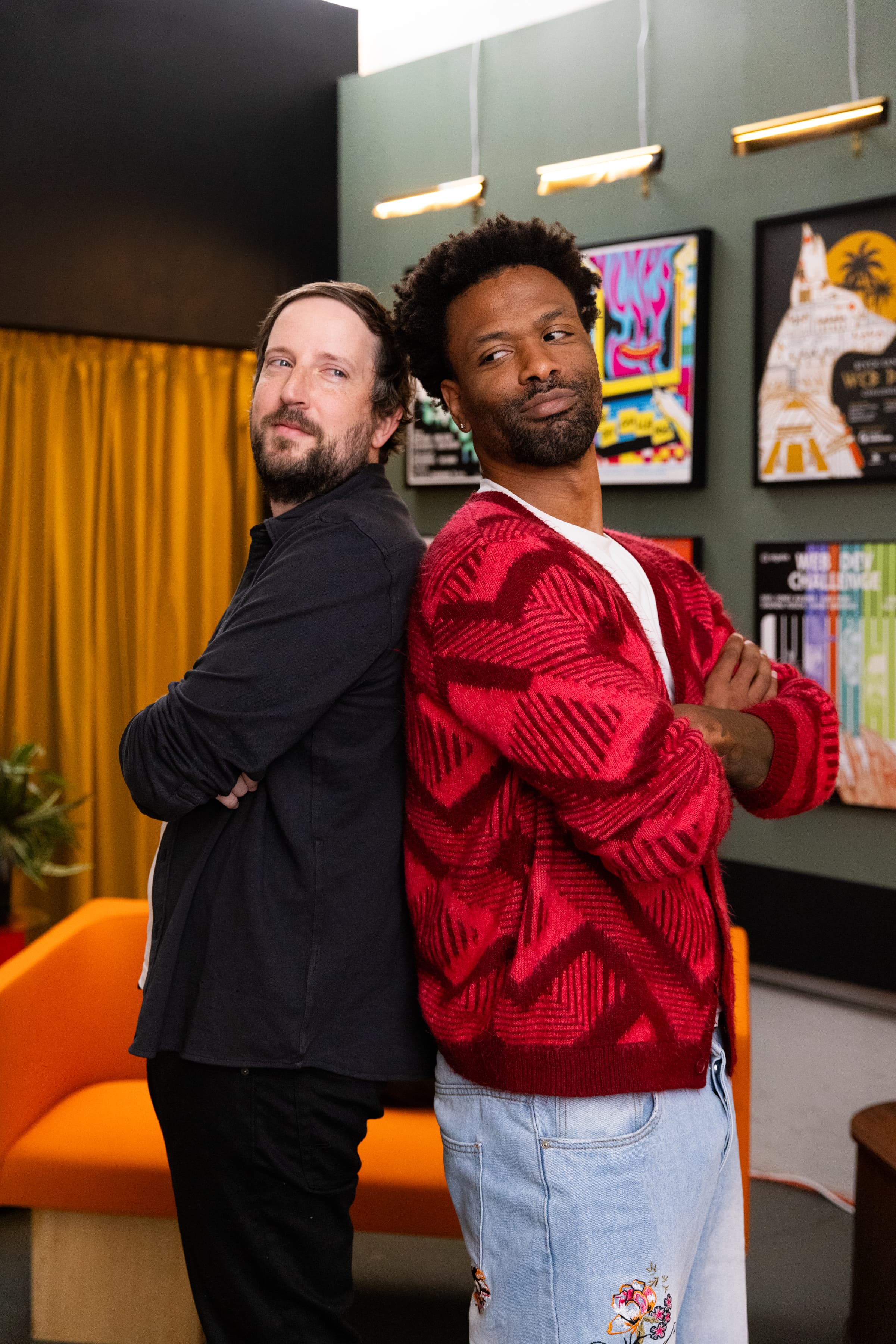 Scott and Brian of Meatbags on the CodeTV set